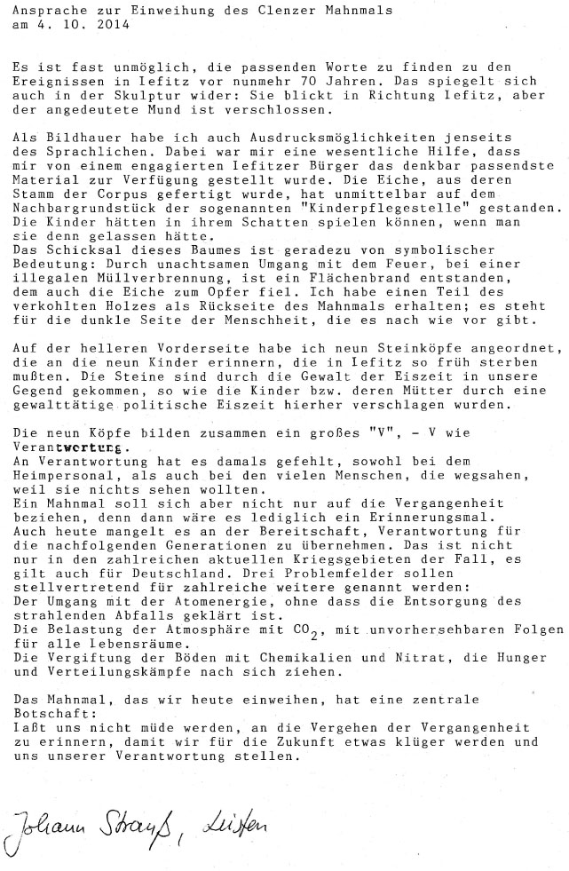 Rede von Johann Strau&szlig;, Bildhauer